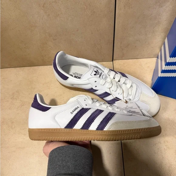 adidas Samba OG Cloud White / Alumina / Aurora Plum - Picture 10 of 11